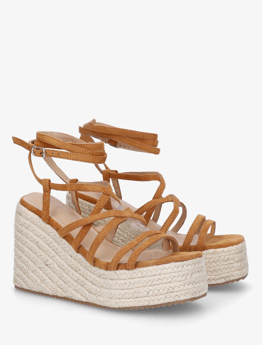 Sandales hautes à nouer - Camel - 4
