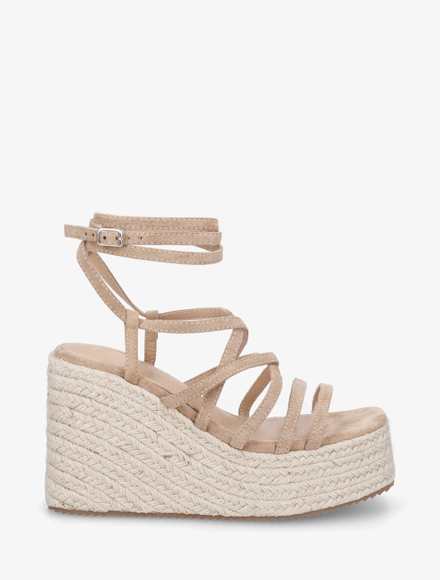 Sandales hautes à nouer - Taupe - 1