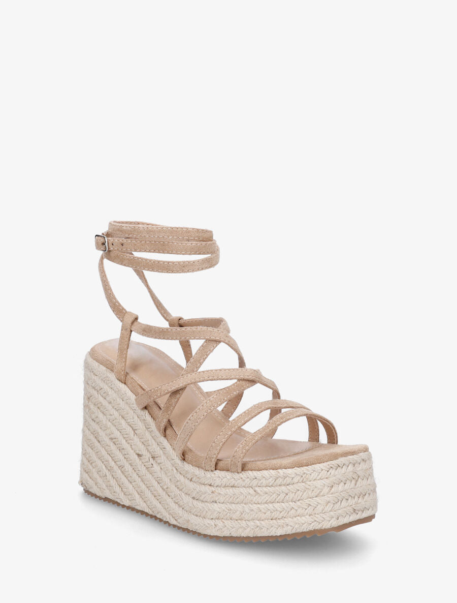 Sandales hautes à nouer - Taupe - 2