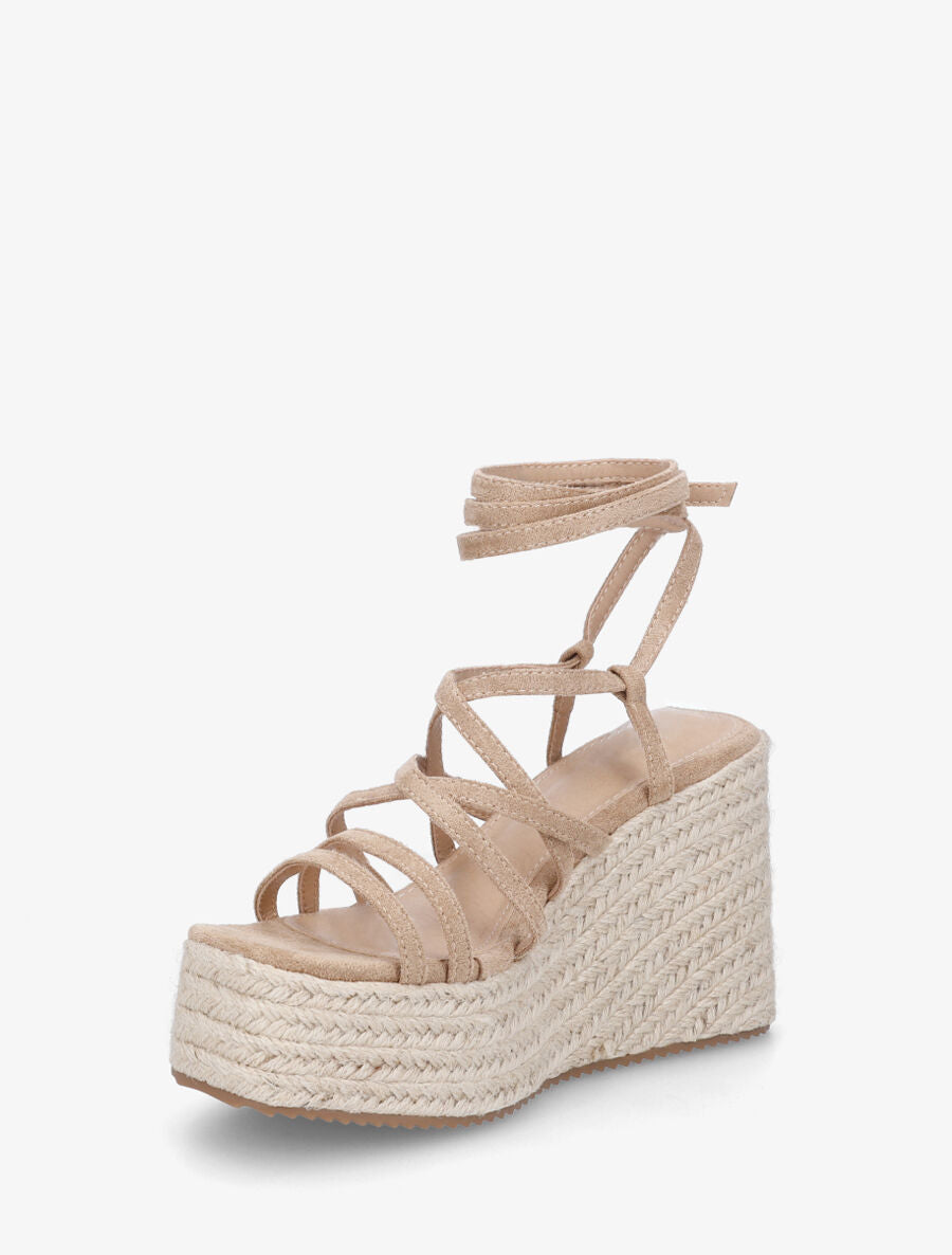 Sandales hautes à nouer - Taupe - 3