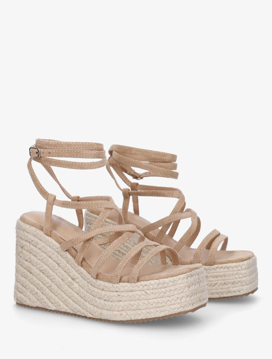 Sandales hautes à nouer - Taupe - 4