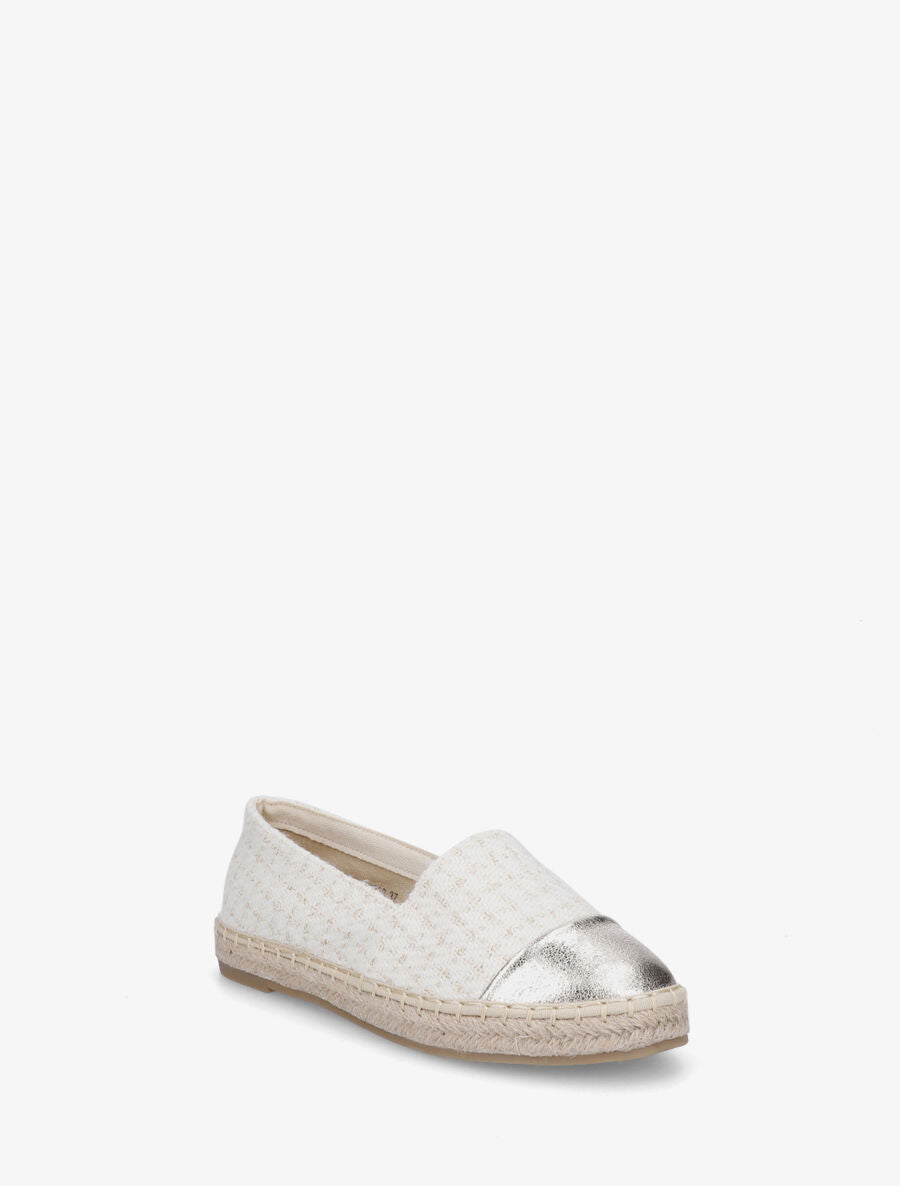 Espadrilles plates effet tweed - Écru - 2