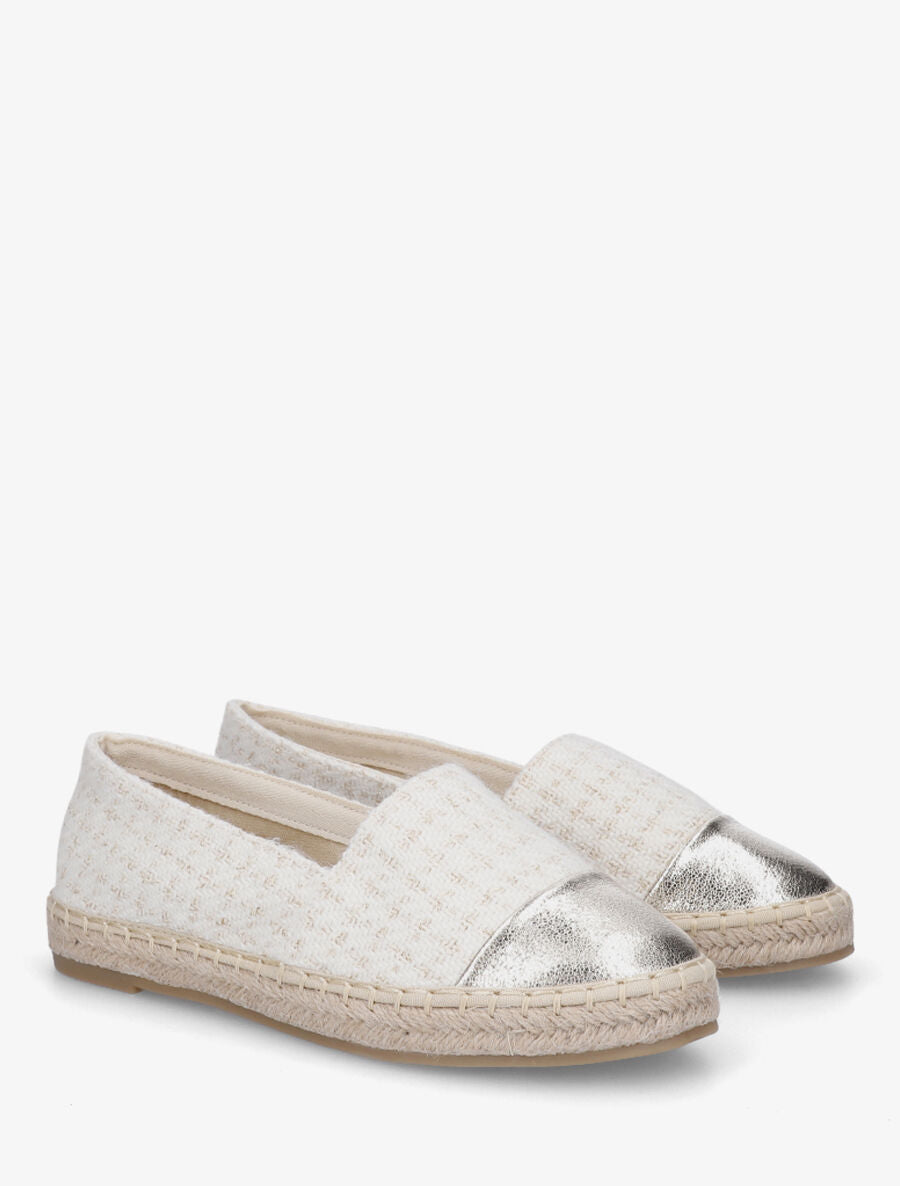 Espadrilles plates effet tweed - Écru - 4
