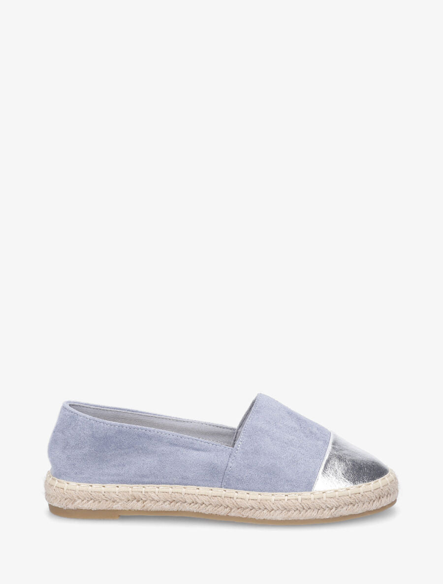 Espadrilles en suédine et simili - Bleu - 1