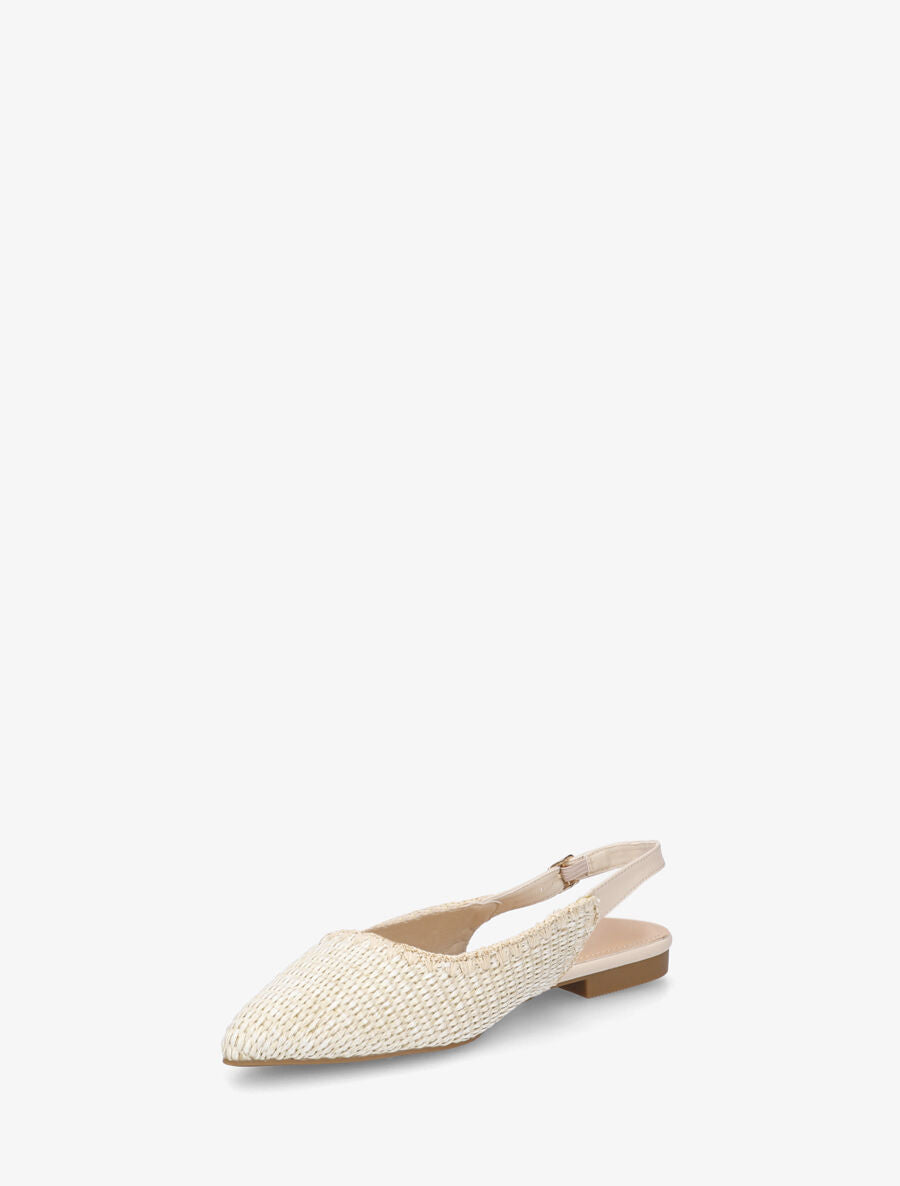 Ballerines pointues effet osier - Beige - 3