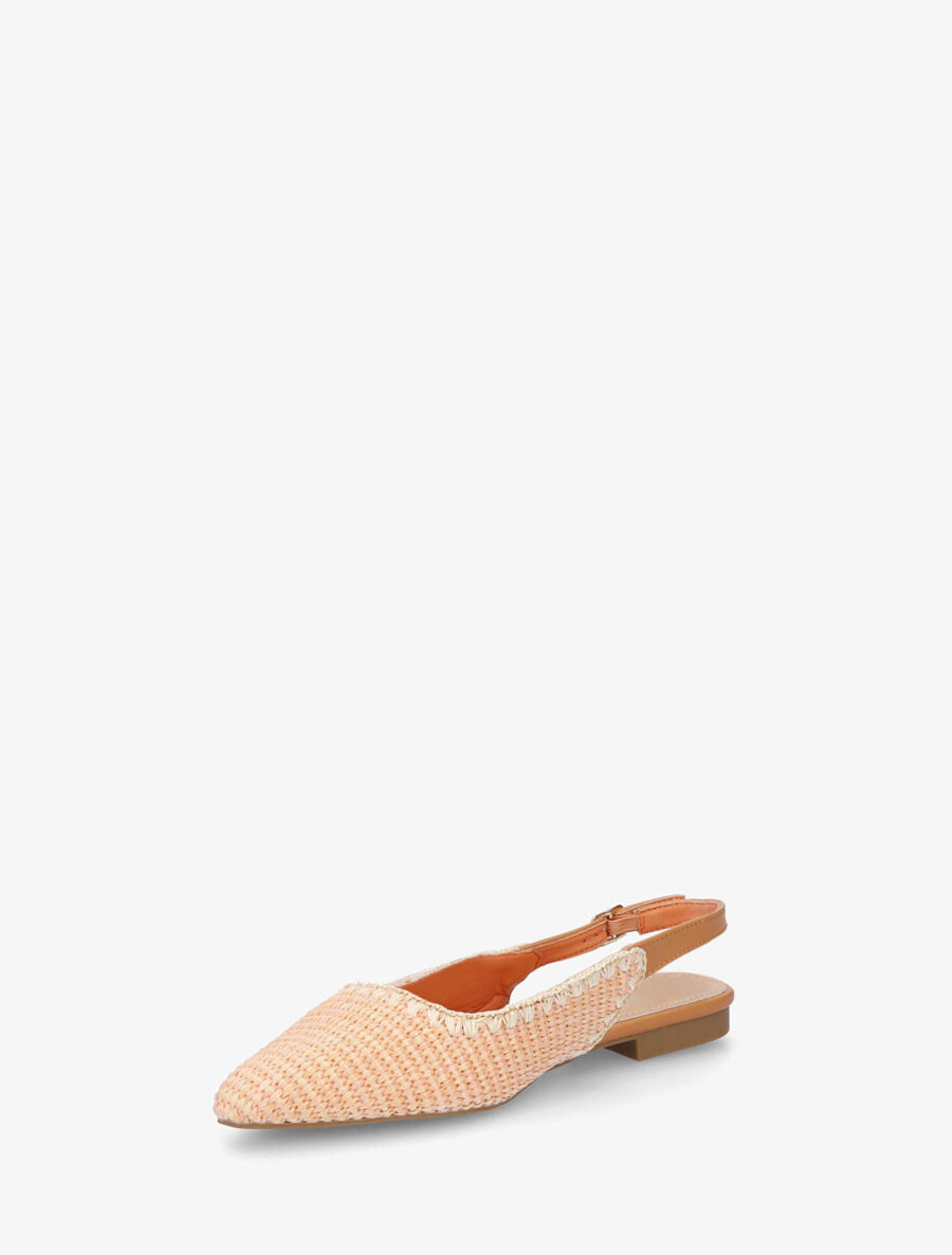 Ballerines pointues effet osier - Rose saumon - 3