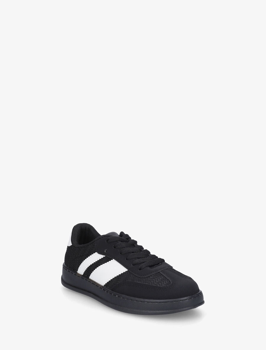 Sneakers bimatière et colorées - Noir - 2