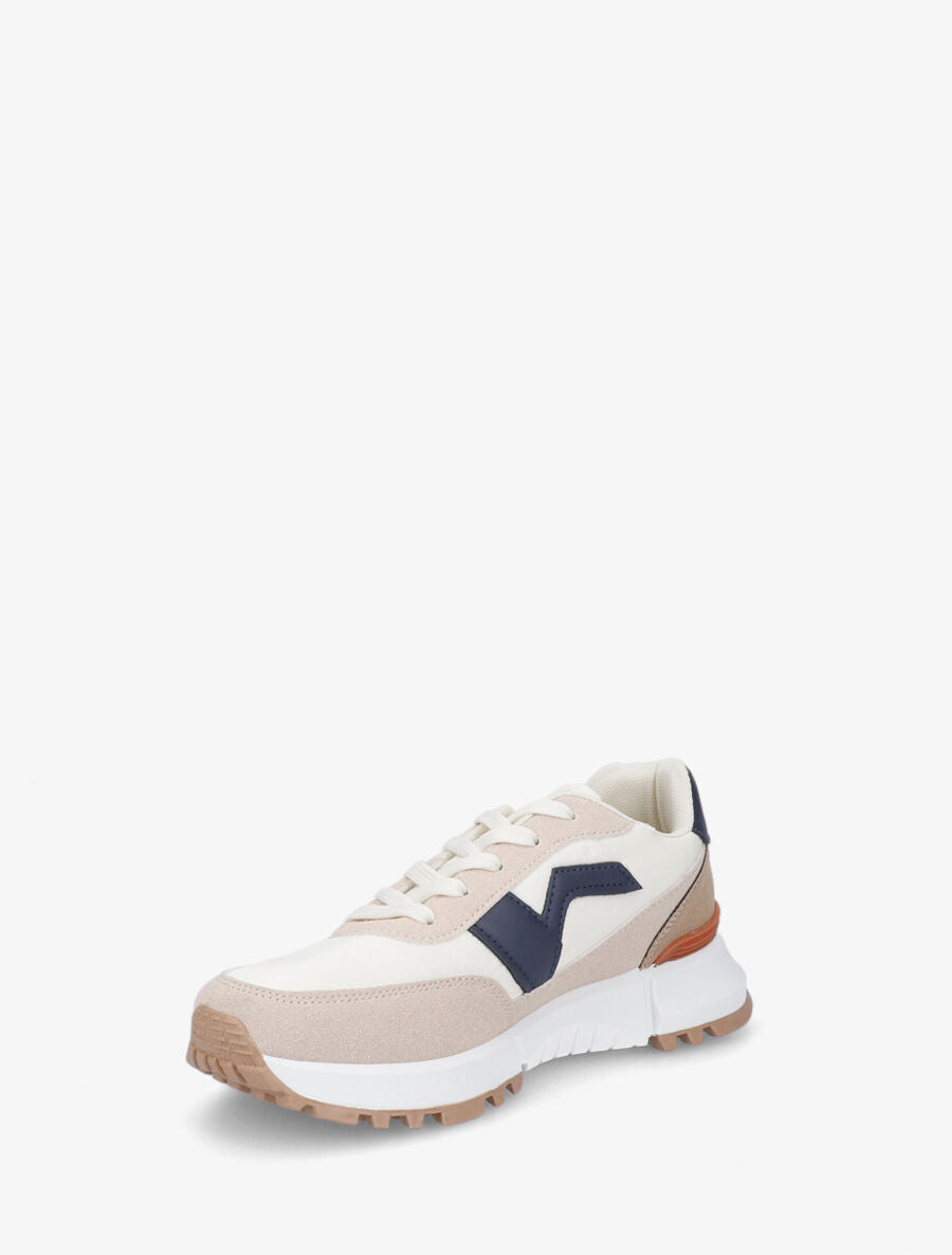Baskets bi-matière - Beige - 3