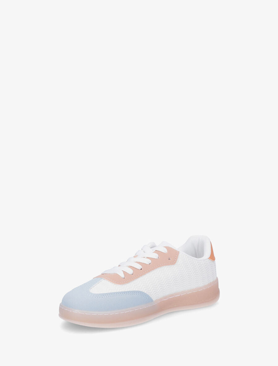 Sneakers bimatière et colorées - Vieux rose - 3