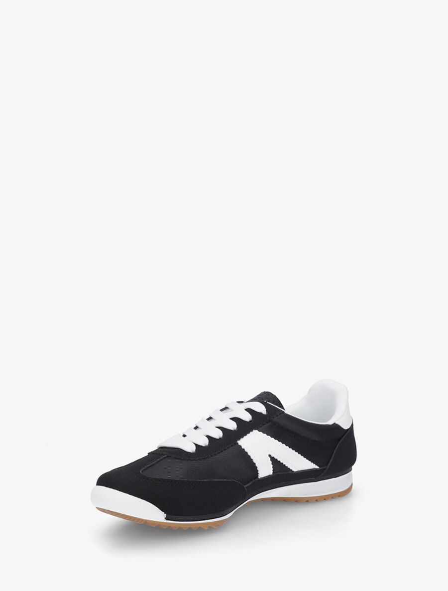 Sneakers en simili à languette texturée - Noir - 3