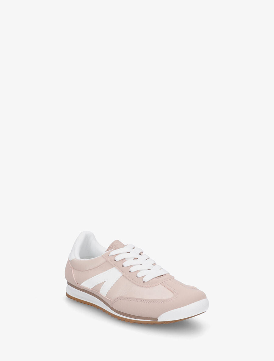 Sneakers en simili à languette texturée - Vieux rose - 2