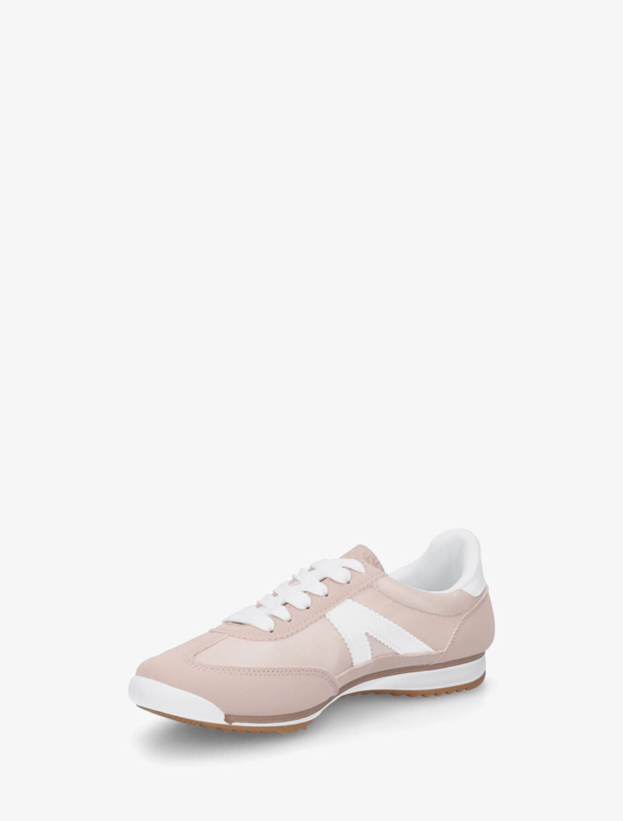 Sneakers en simili à languette texturée - Vieux rose - 3