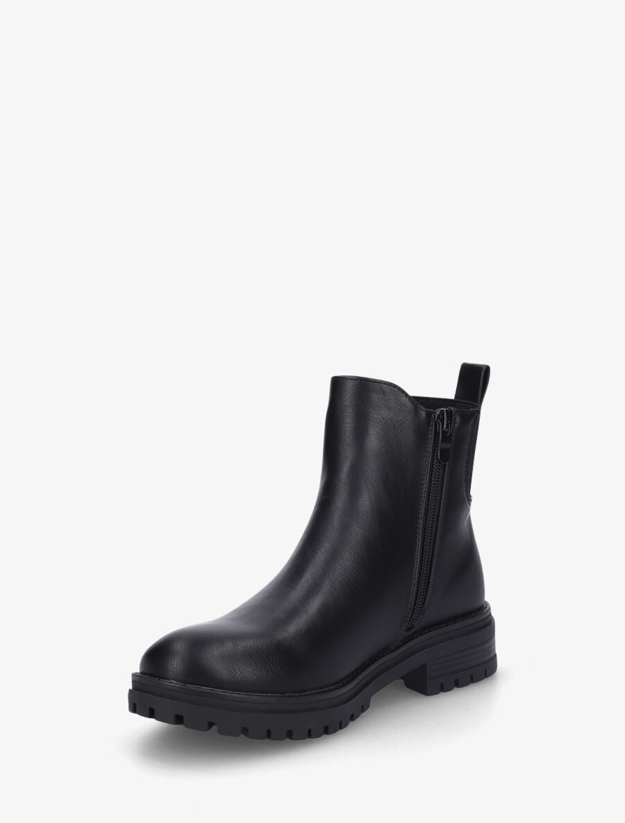 Bottines élastiquées en simili - Noir - 3
