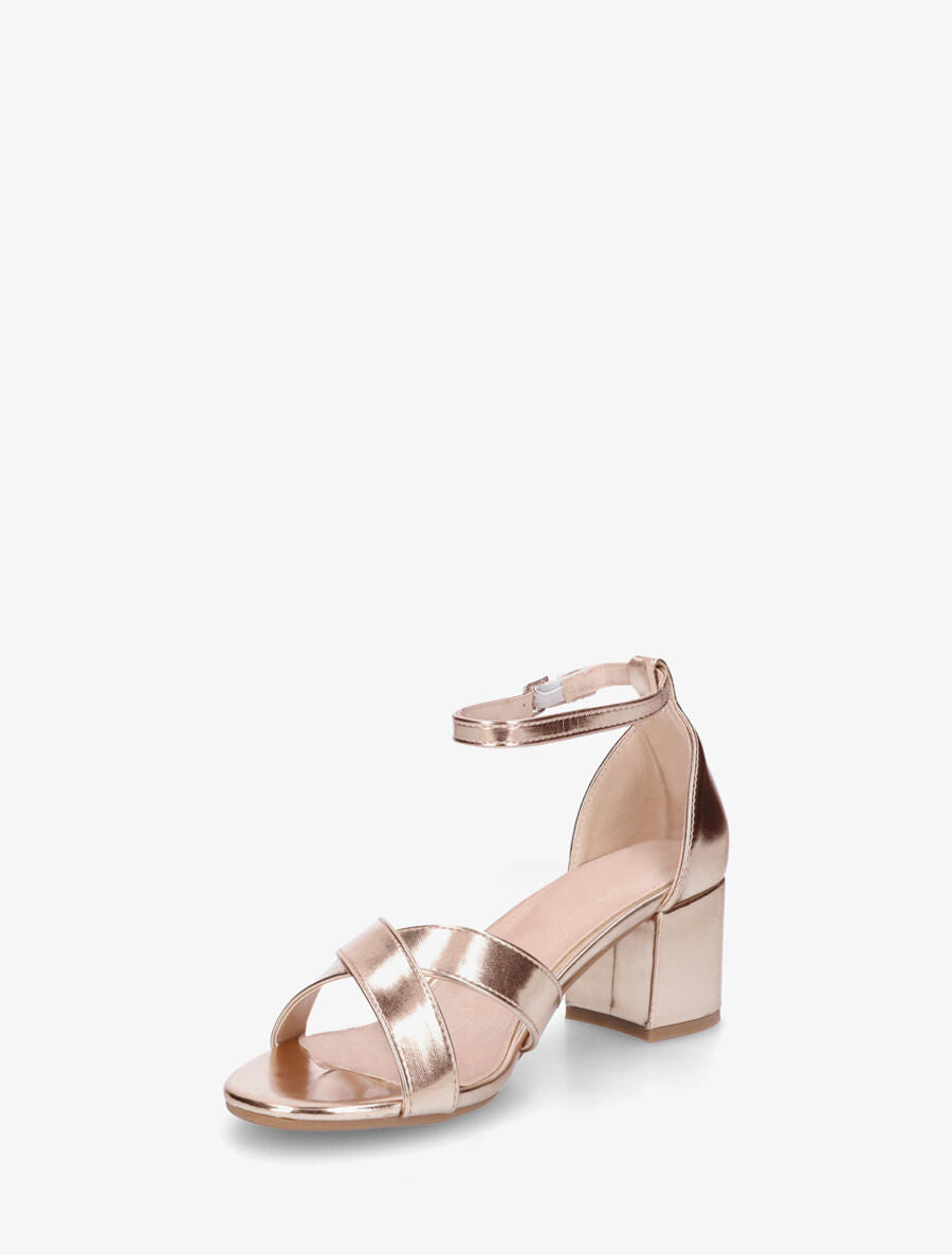 Sandales en simili à brides croisées - Rose gold - 3
