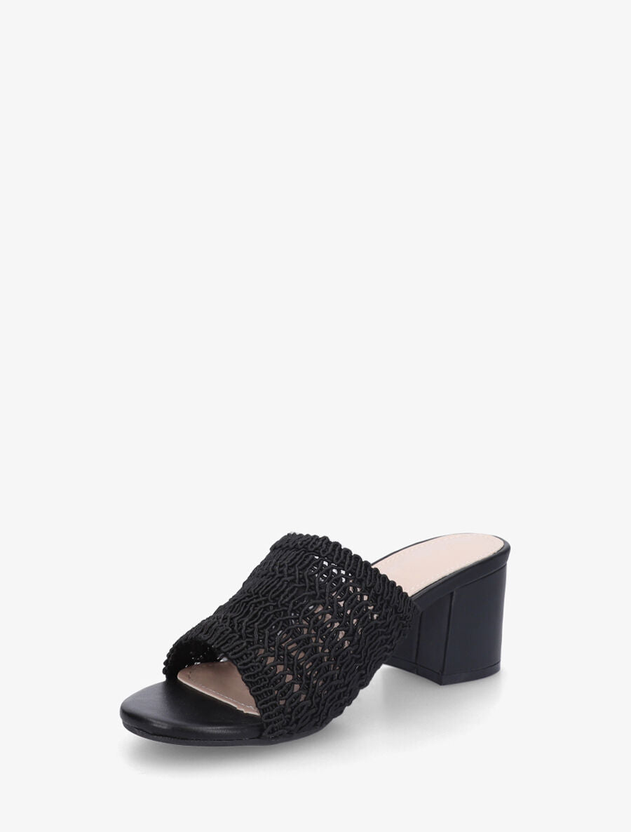 Mules à ganse style macramé - Noir - 3