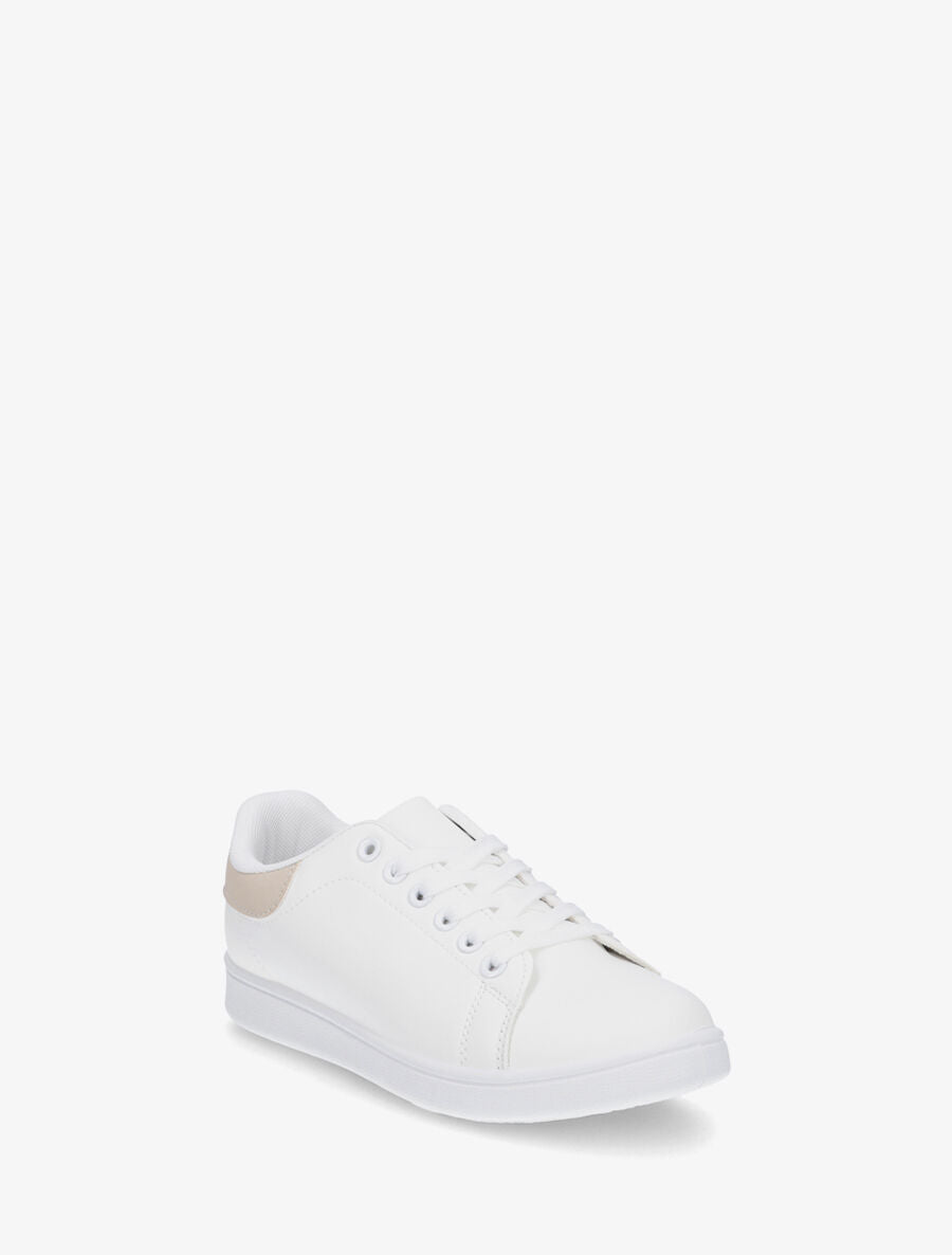 Sneakers classiques en simili - Beige - 2