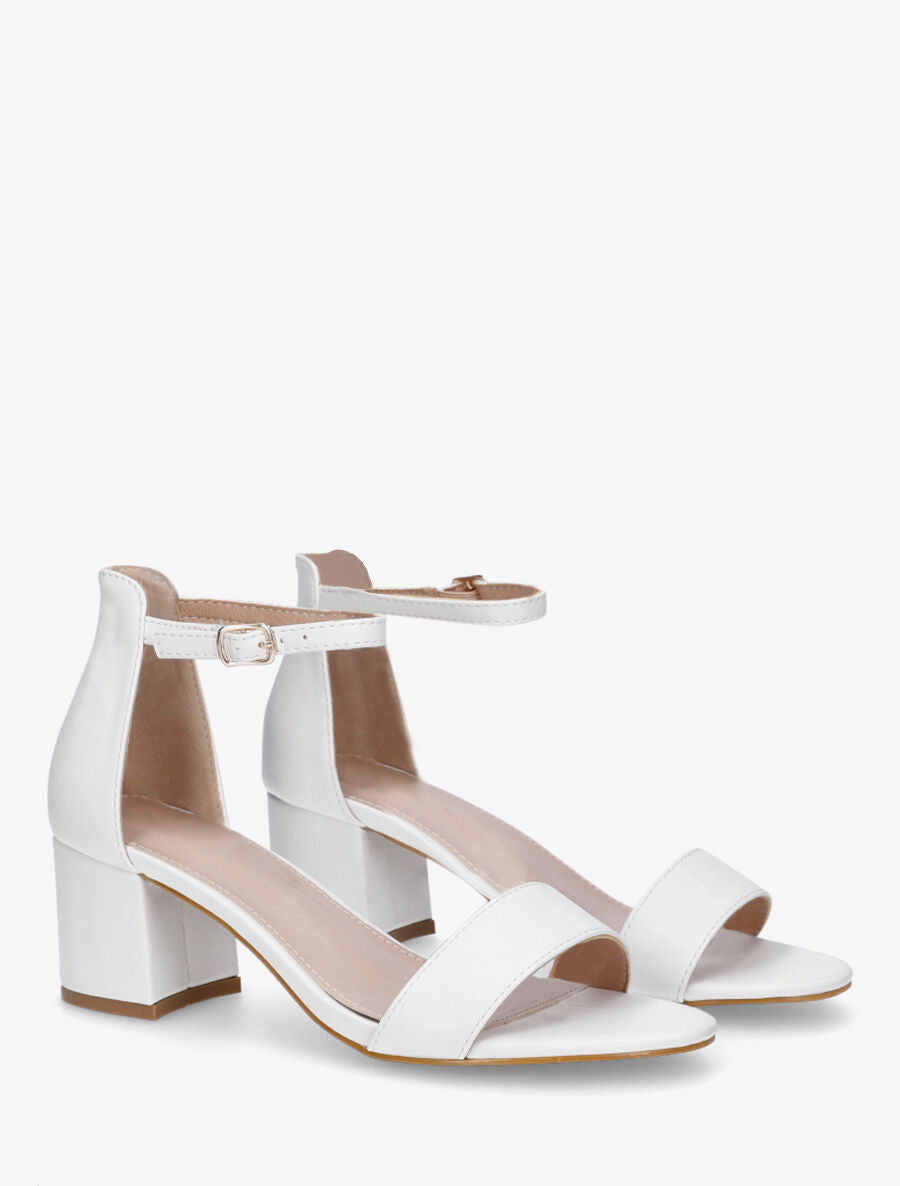 Sandales à bride classique en simili - Blanc - 5