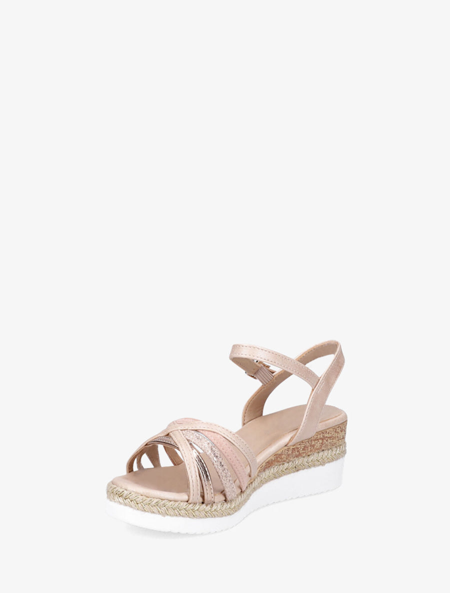 Sandales compensées à brides croisées - Rose - 3