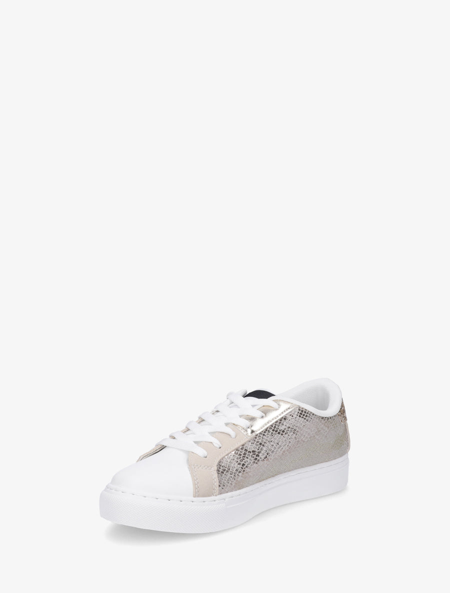 Sneakers en simili à motif étoile - Or - 3