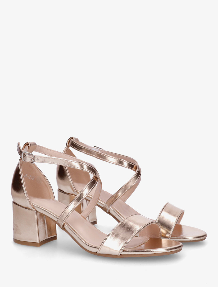 Sandales classiques à brides croisées - Rose gold - 4