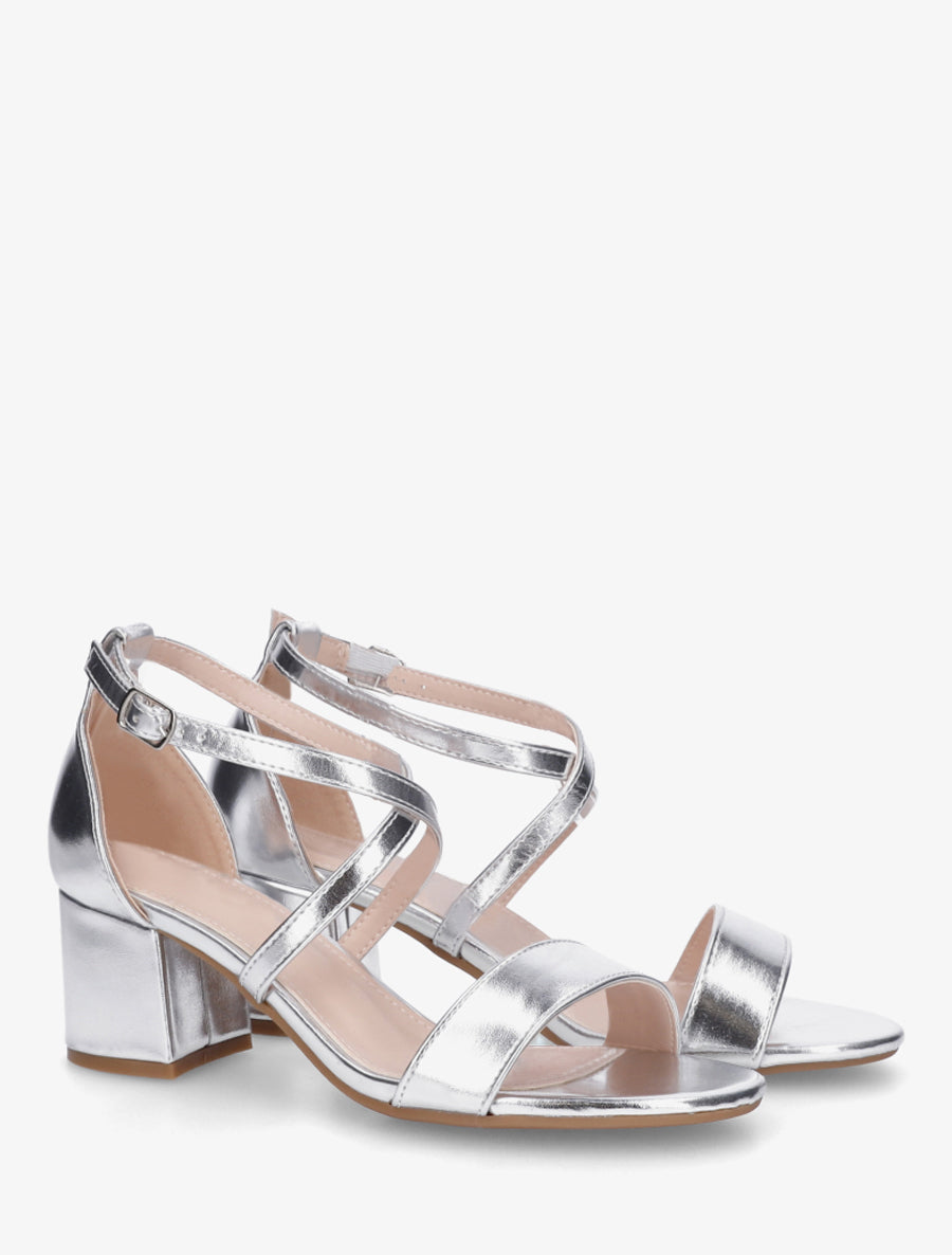 Sandales classiques à brides croisées - Argent - 4