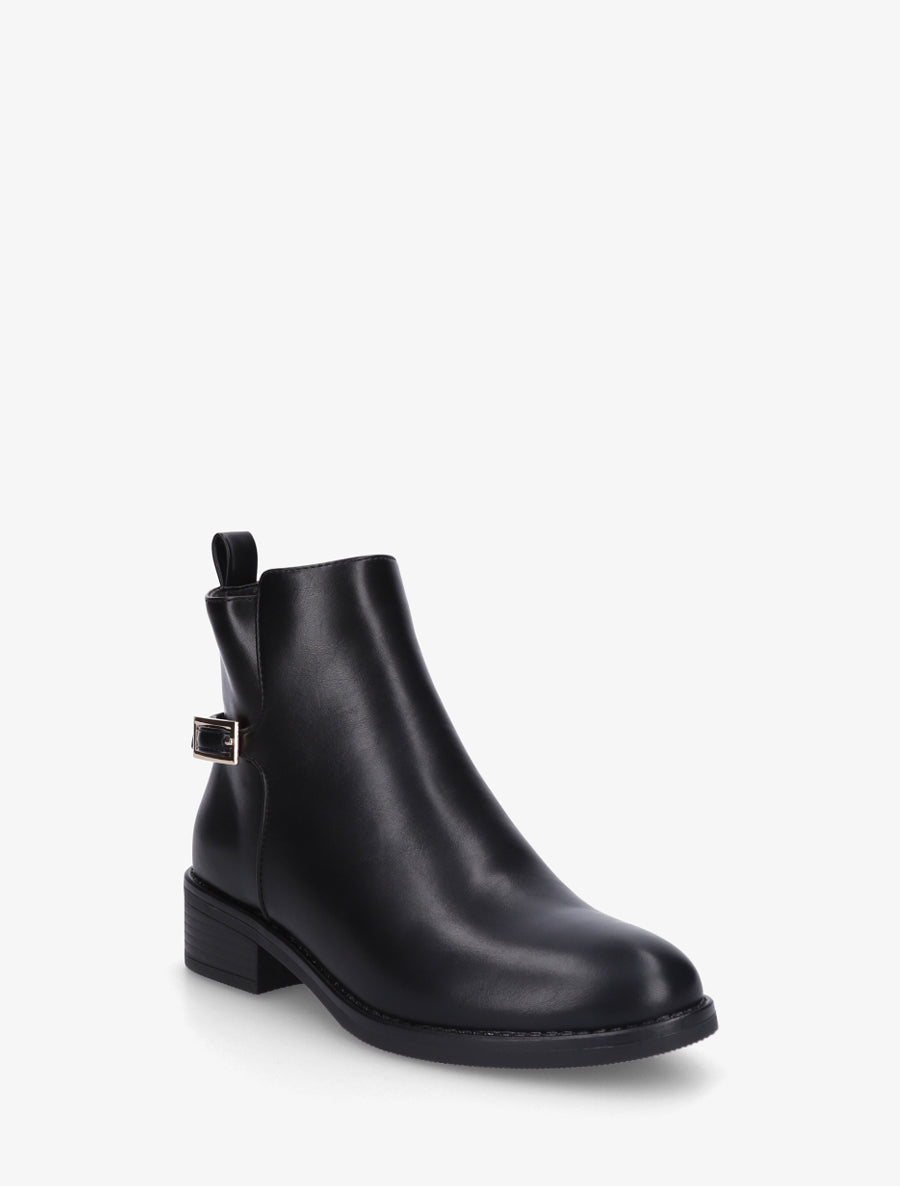 Bottines sanglées en simili - Noir - 2