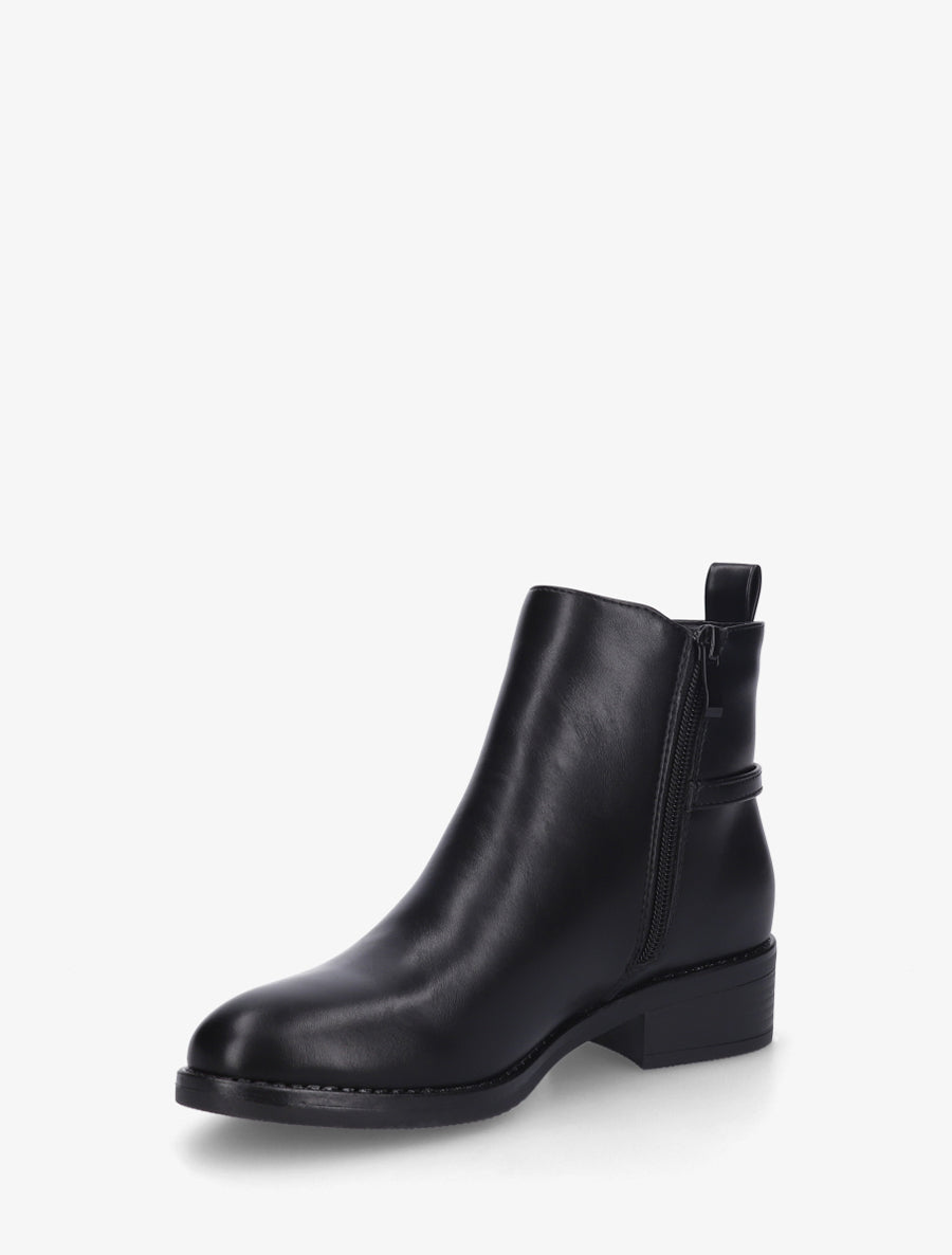 Bottines sanglées en simili - Noir - 3