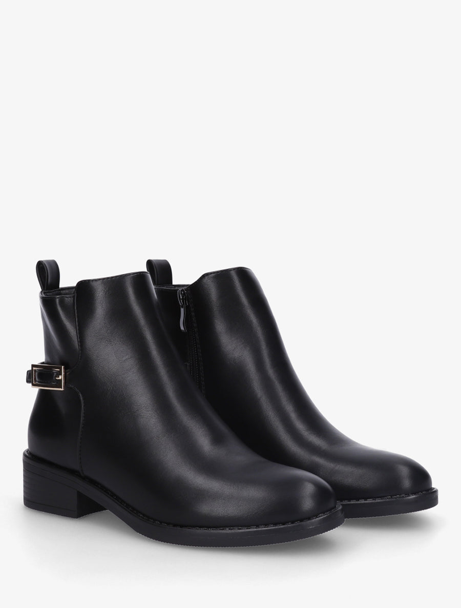 Bottines sanglées en simili - Noir - 4