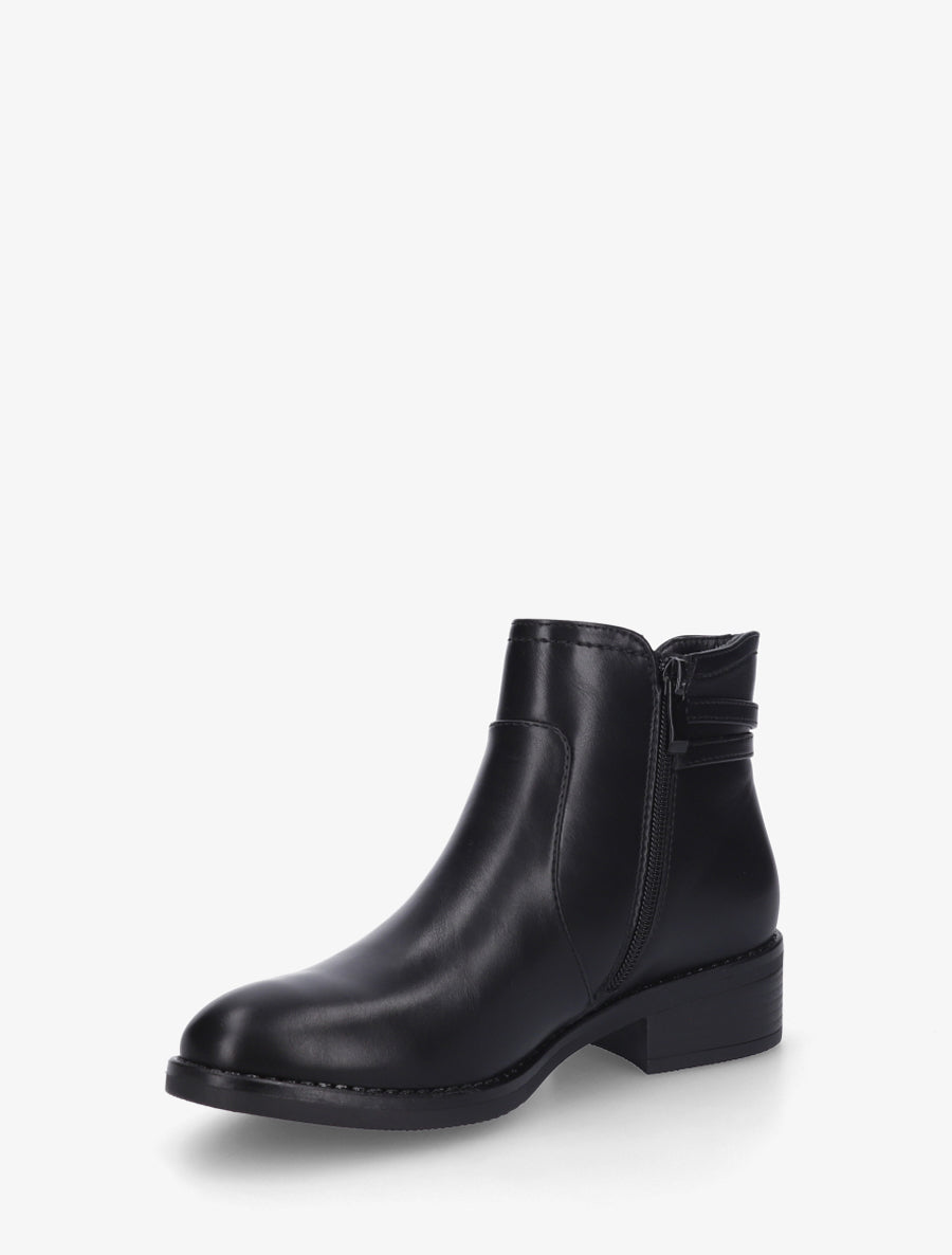 Bottines élastiquées à double sangles - Noir - 3