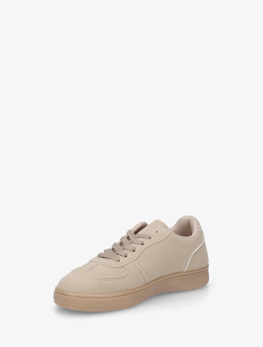 Baskets à empiècements croisés imprimé léopard - Beige - 3
