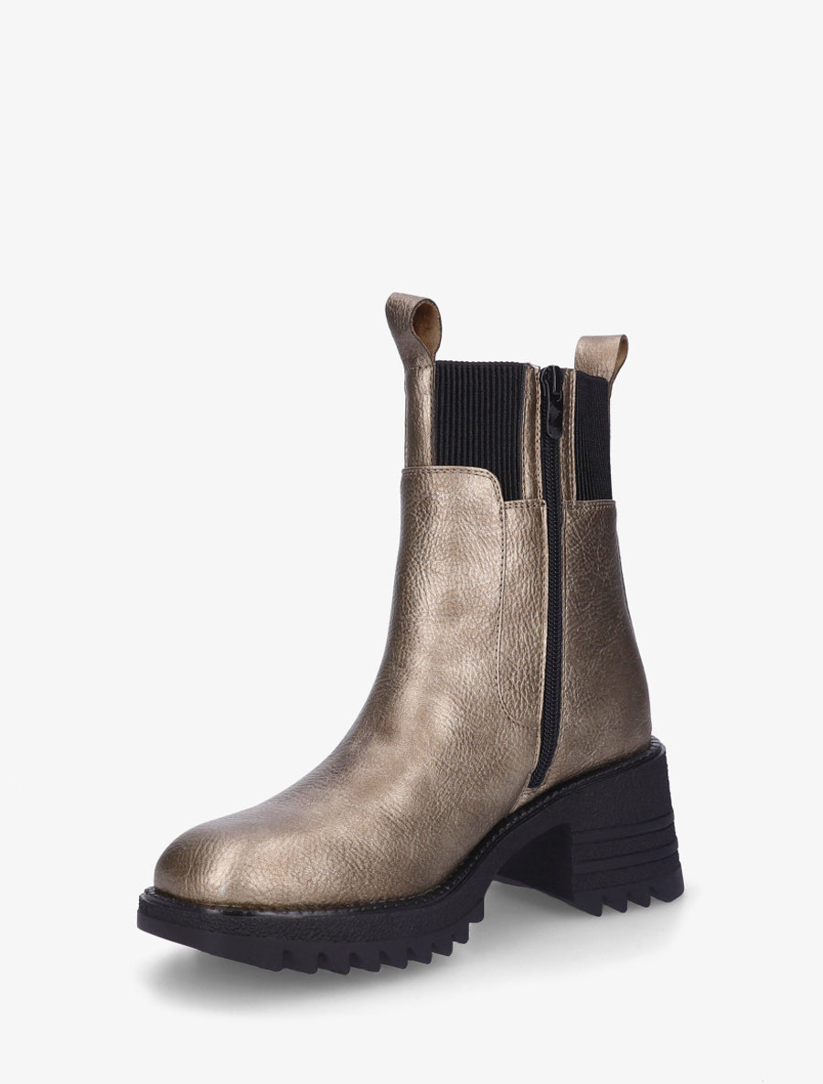 Boots irisées élastiquées à semelles crantées - Taupe - 3