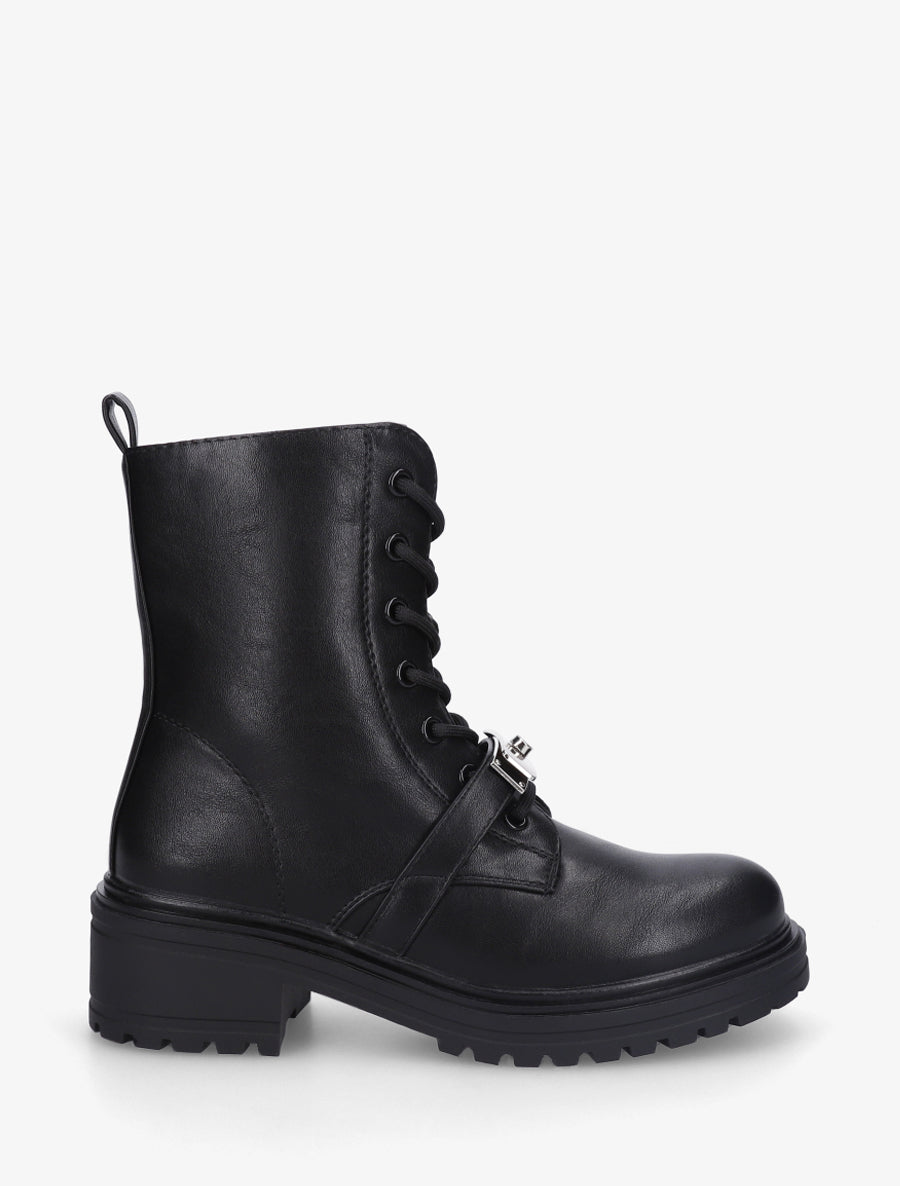 Boots style rangers à boucle - Noir - 1