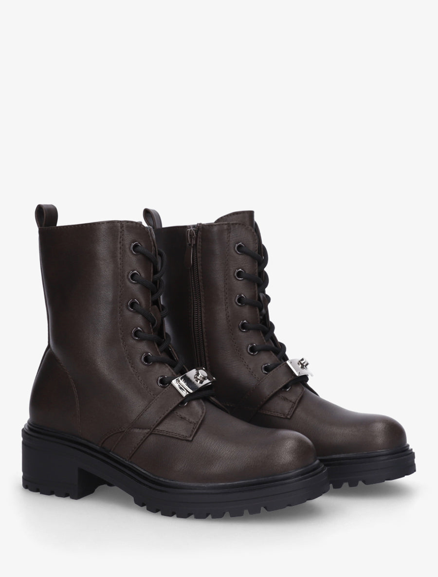 Boots style rangers à boucle - Marron - 4