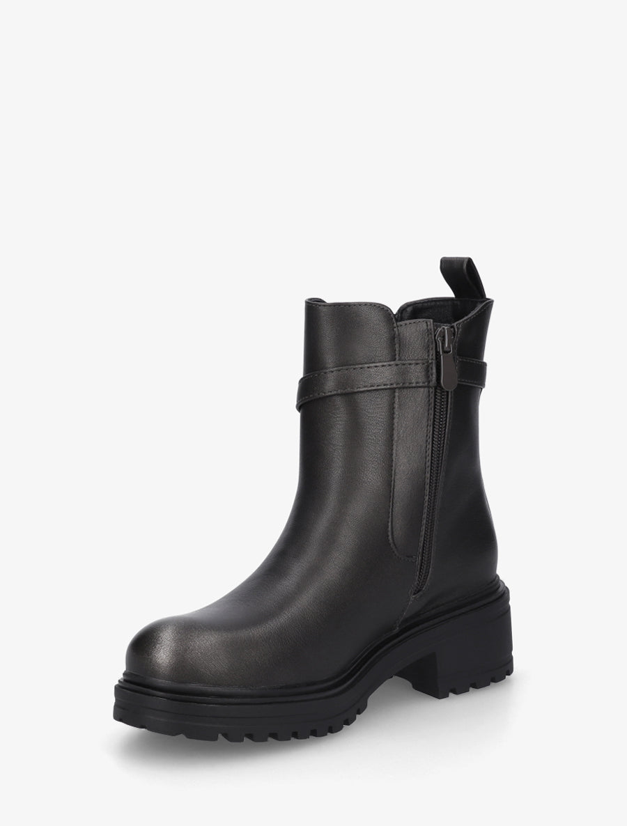 Bottines élastiquées à empiècement métallique - Anthracite - 3