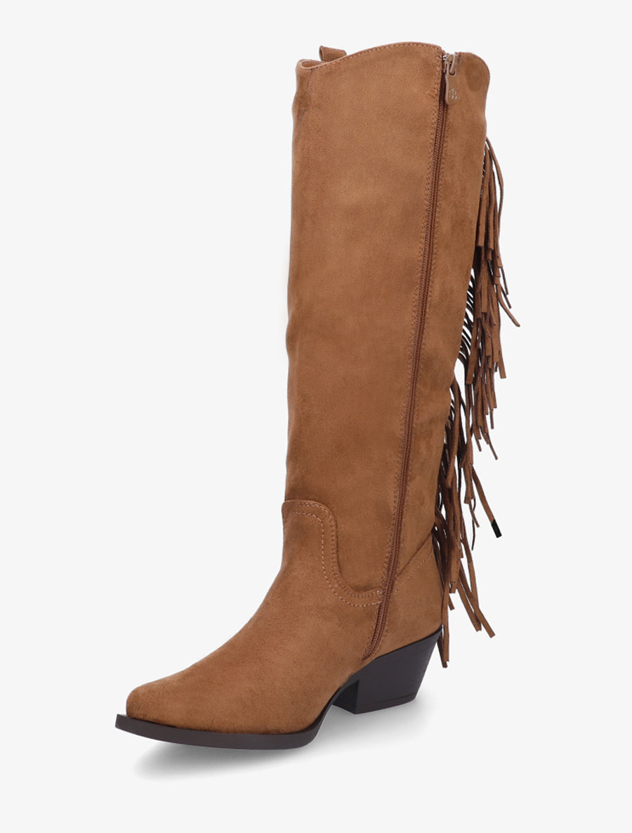 Bottes style santiag à franges - Camel - 3