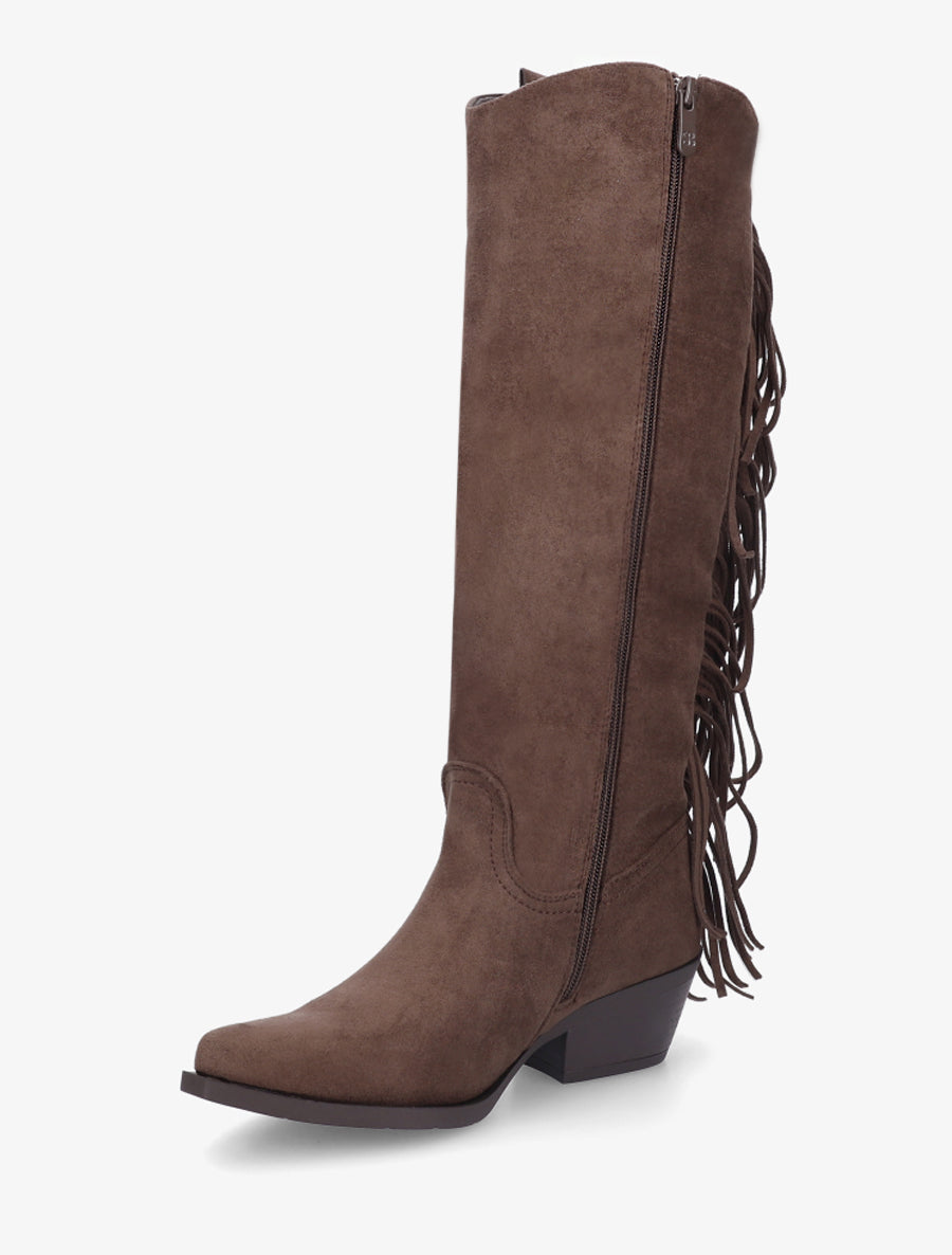 Bottes style santiag à franges - Marron - 3