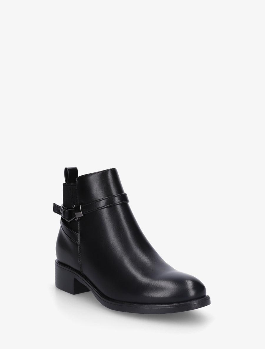 Bottines élastiquées à boucle fantaisie - Noir - 2
