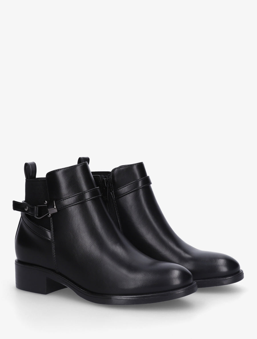 Bottines élastiquées à boucle fantaisie - Noir - 4