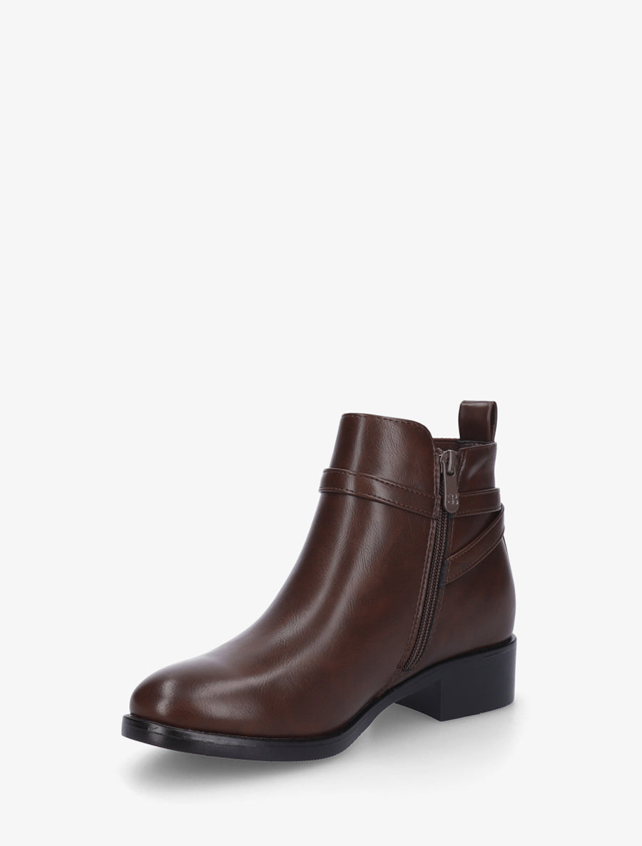 Bottines élastiquées à boucle fantaisie - Marron - 3
