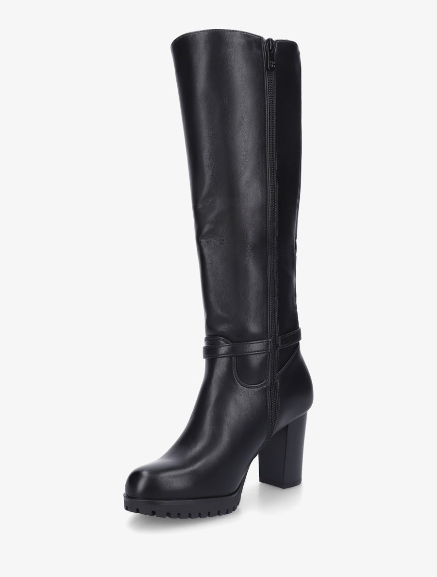 Bottes à semelle et talon haut crantés - Noir - 3