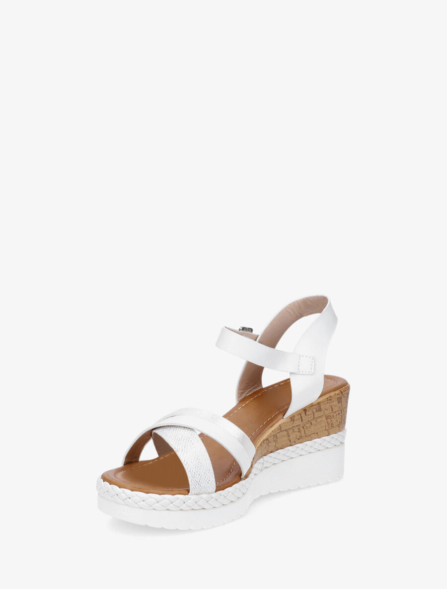 Sandales compensées à brides croisées - Blanc - 4