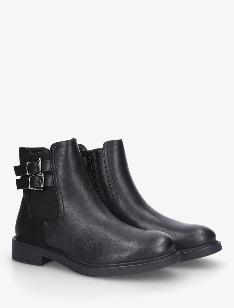 Bottines bimatière à boucles - Noir - 4