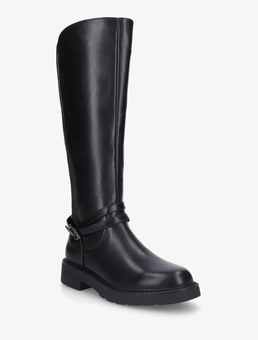 Bottes cavalière élastiquées à sangle - Noir - 2
