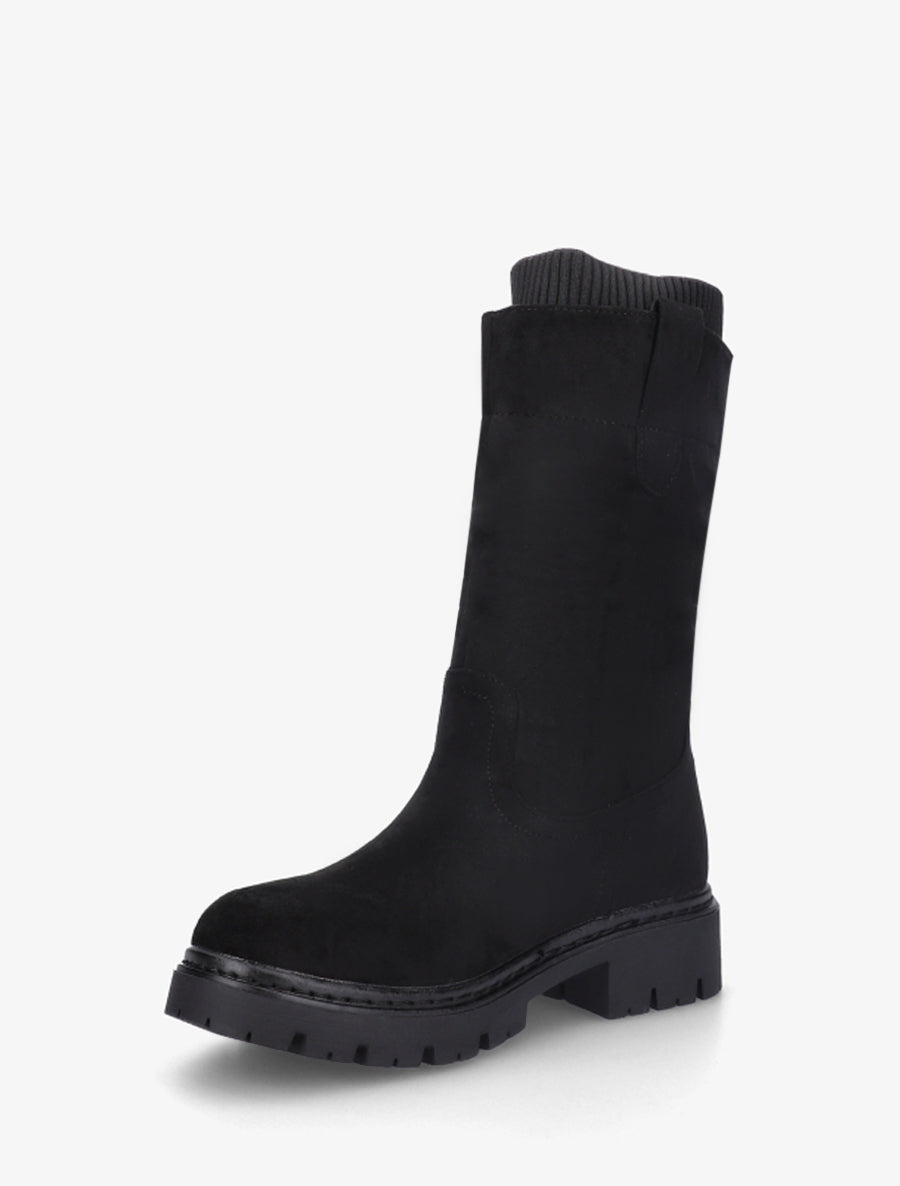 Bottines montantes bi-matière - Noir - 3