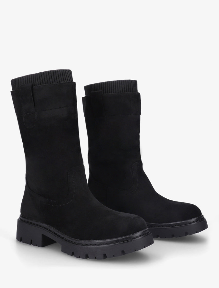 Bottines montantes bi-matière - Noir - 4