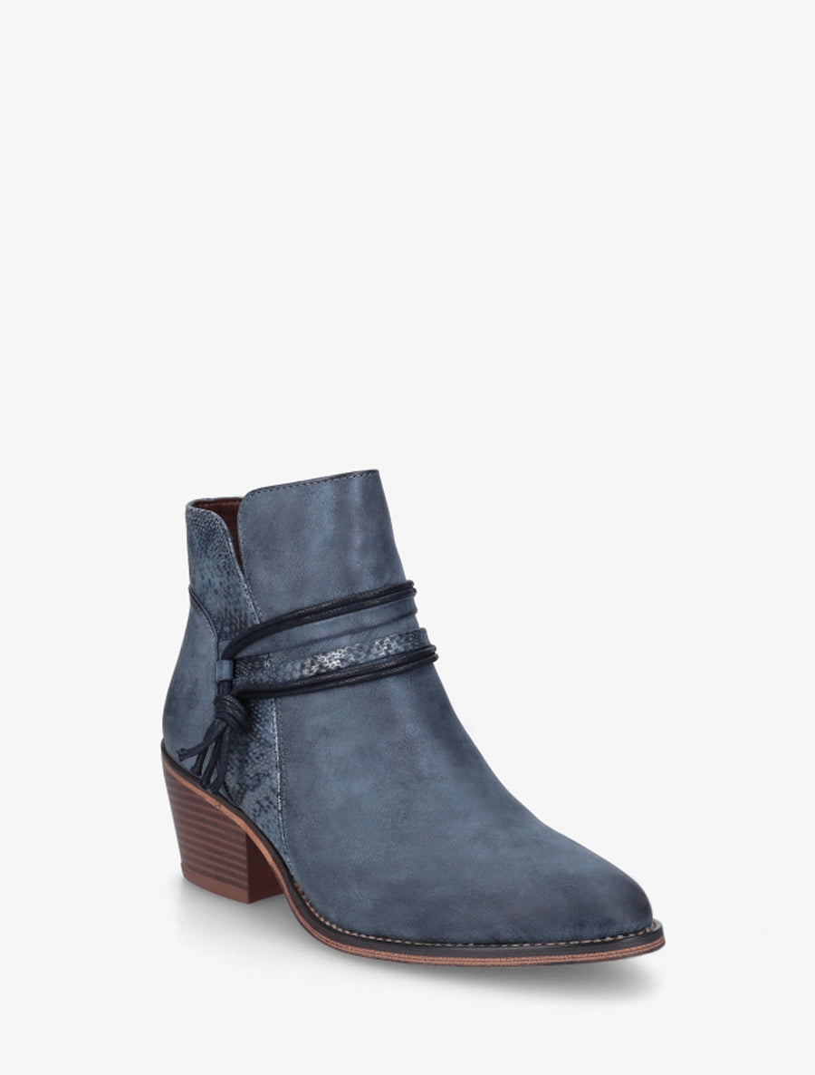 Bottines à talon et imprimé python - Bleu - 2