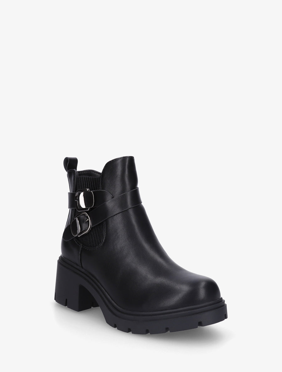 Bottines élastiquées à double boucles - Noir - 2