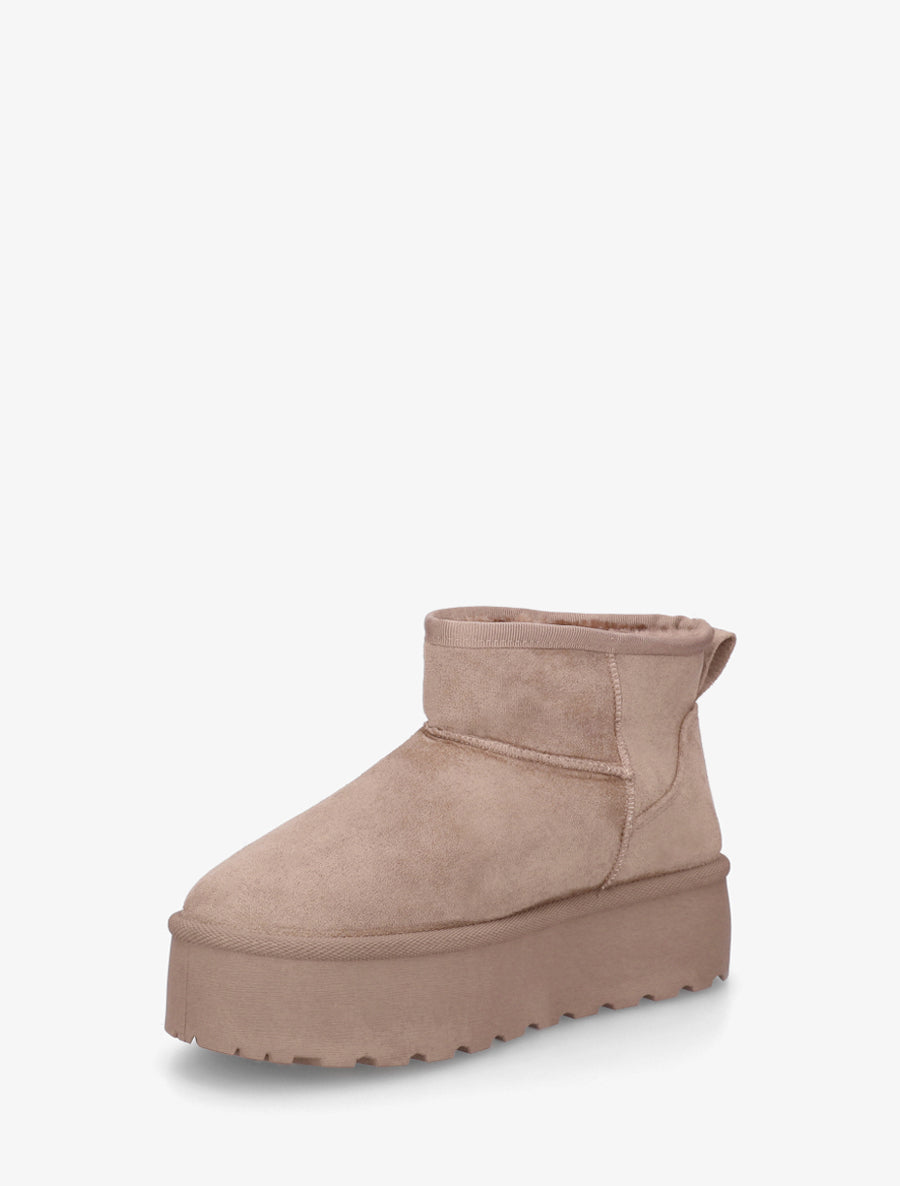 Boots en suédine à semelle plateforme - Taupe - 3