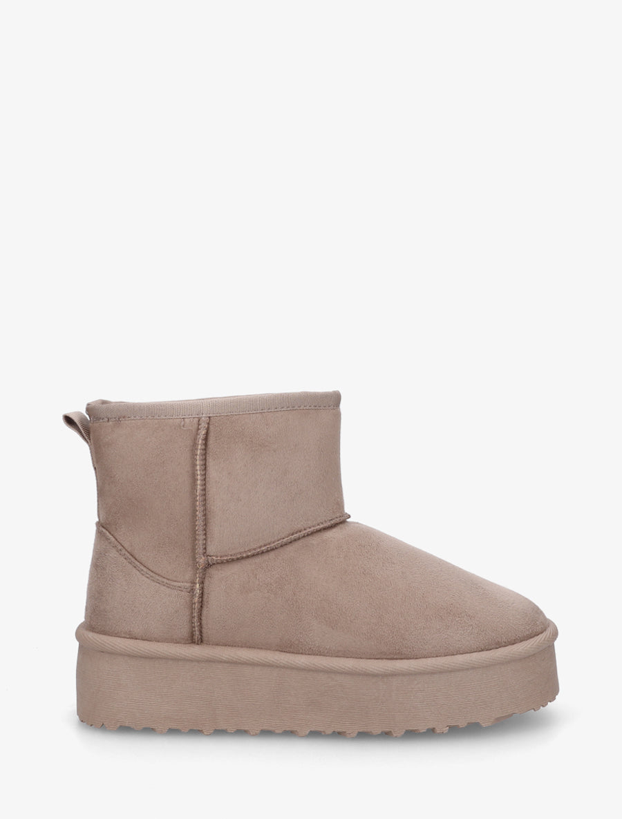 Boots fourrées en suédine - Taupe - 1