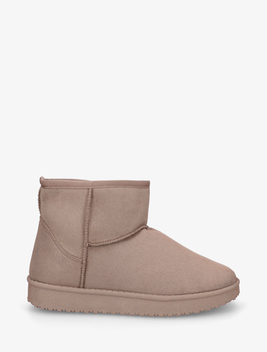 Low boots unies en suédine - Taupe - 1